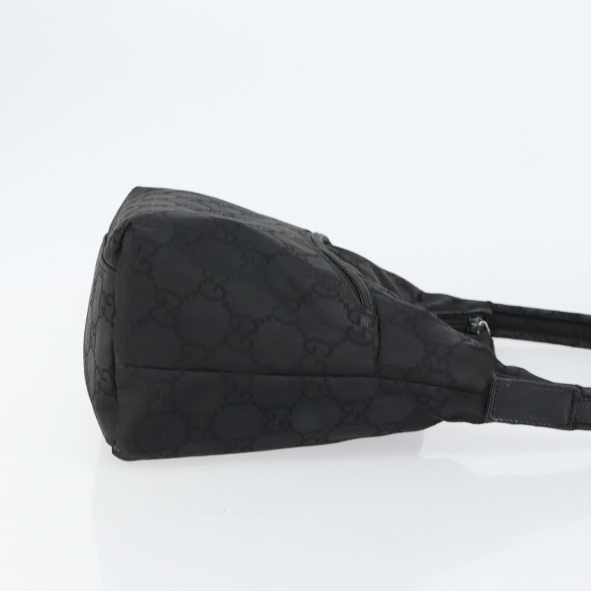 GUCCI GG Canvas Shoulder Bag Nylon Black Silver 001 3386 Auth bs30841