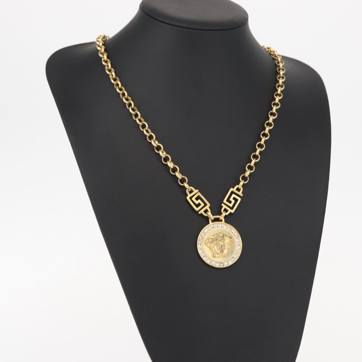 VERSACE Medusa Necklace metal Gold Auth bs30844