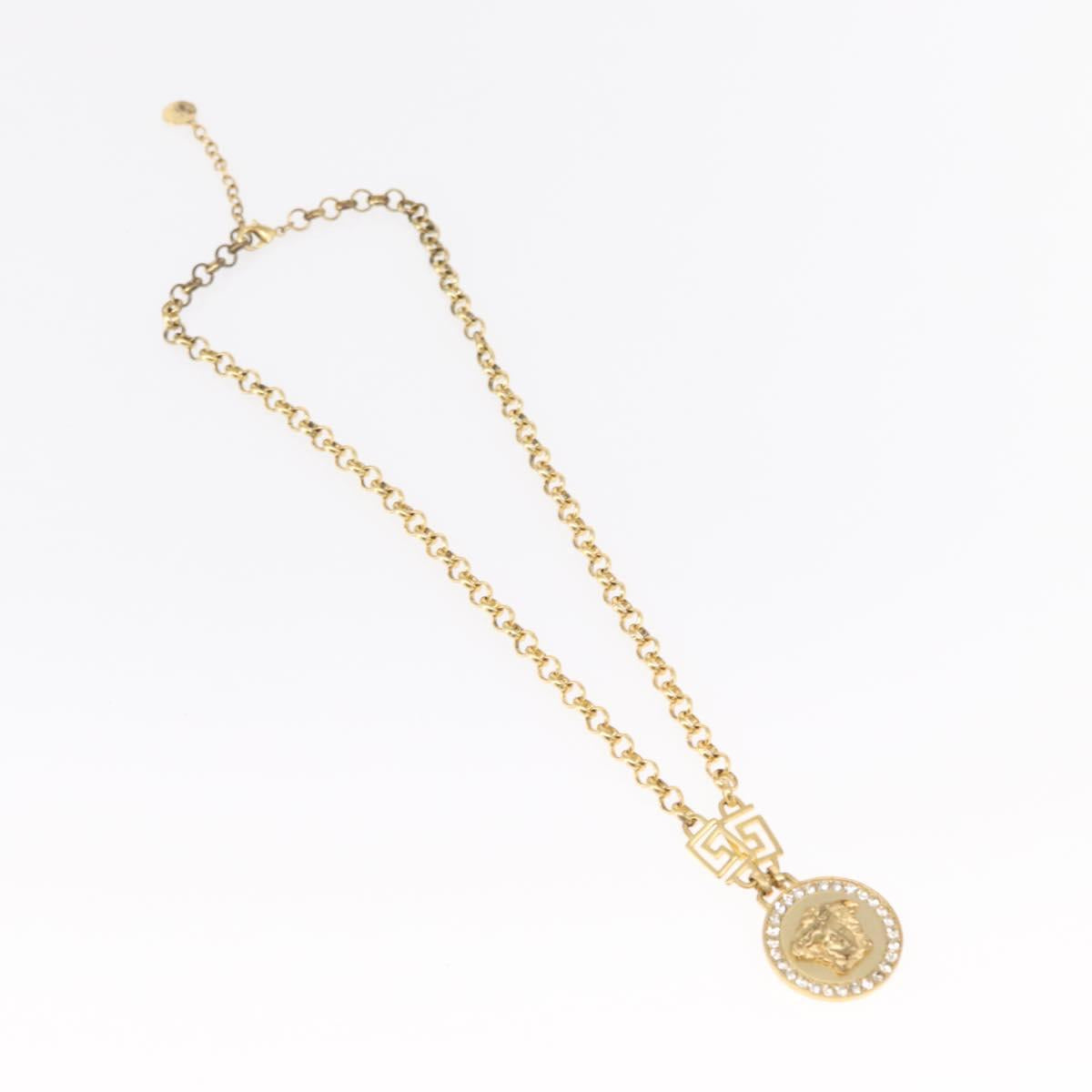 VERSACE Medusa Necklace metal Gold Auth bs30844