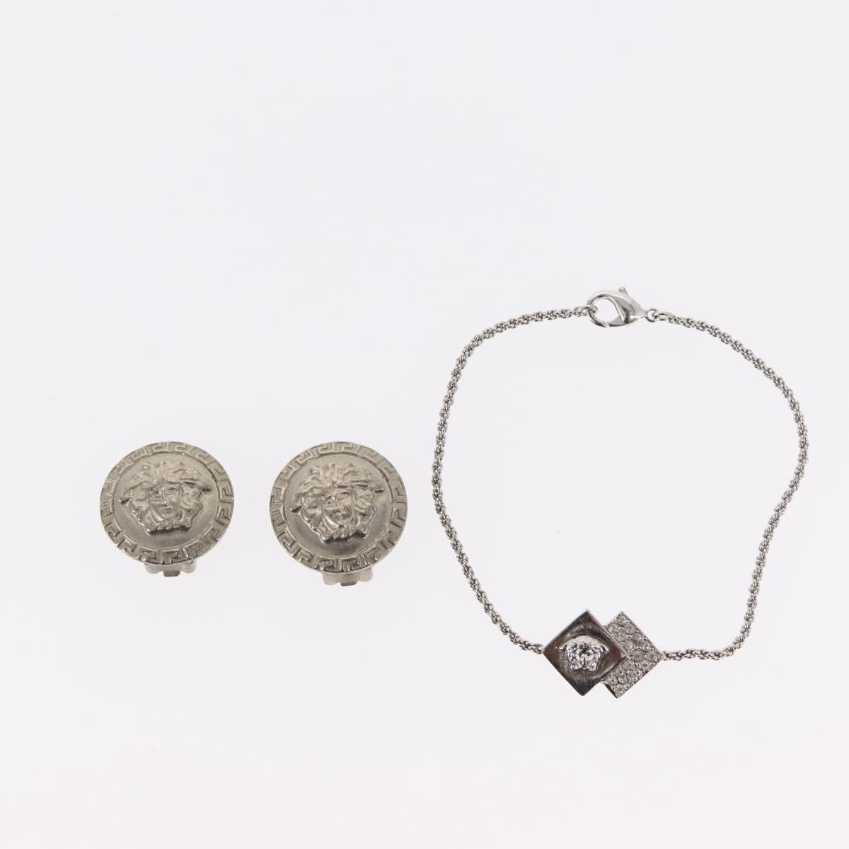 VERSACE Necklace metal 4 Set Gold Silver Auth bs30846