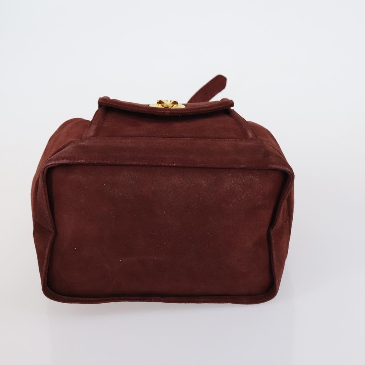 VALENTINO Hand Bag Leather Suede 3 Set Red Brown Auth bs30849