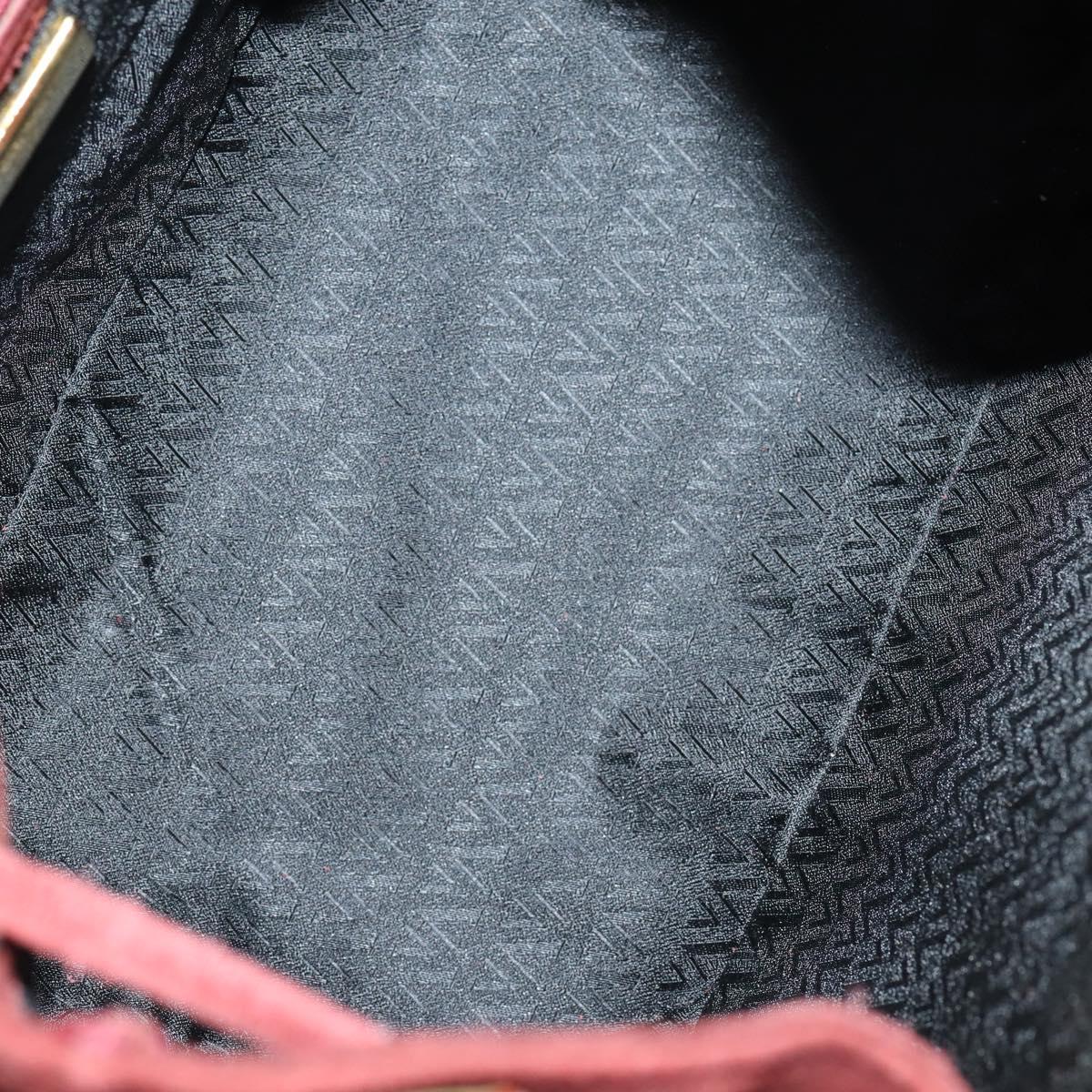 VALENTINO Hand Bag Leather Suede 3 Set Red Brown Auth bs30849