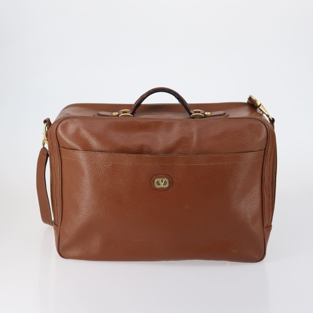 VALENTINO Hand Bag Leather Suede 3 Set Red Brown Auth bs30849