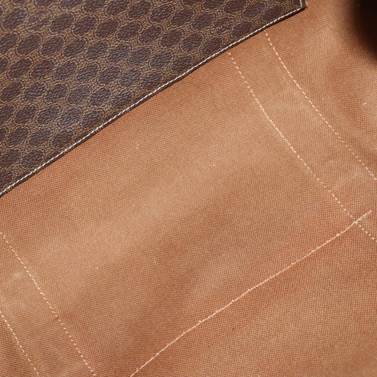 CELINE Macadam Canvas Tote Bag PVC Leather 2 Set Brown Auth bs30852