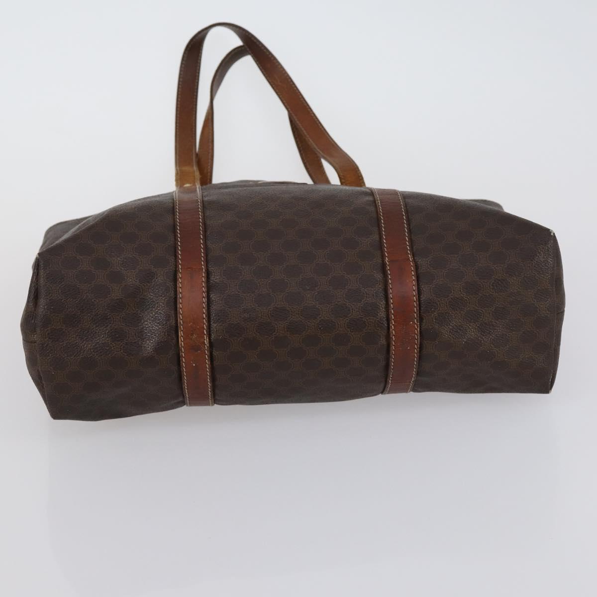 CELINE Macadam Canvas Tote Bag PVC Leather 2 Set Brown Auth bs30852