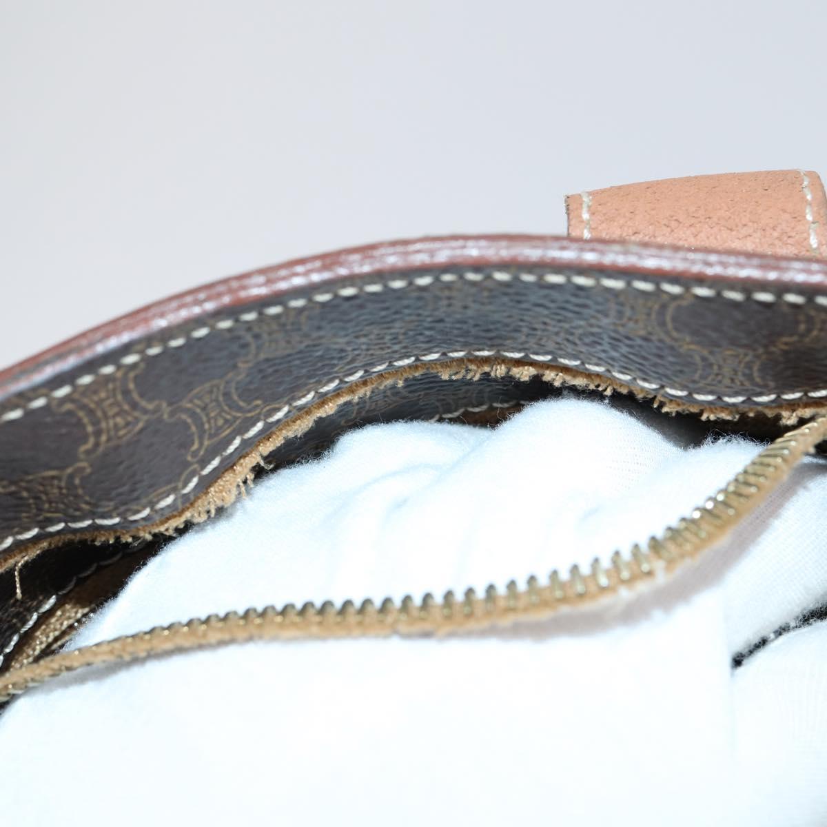 CELINE Macadam Canvas Tote Bag PVC Leather 2 Set Brown Auth bs30852