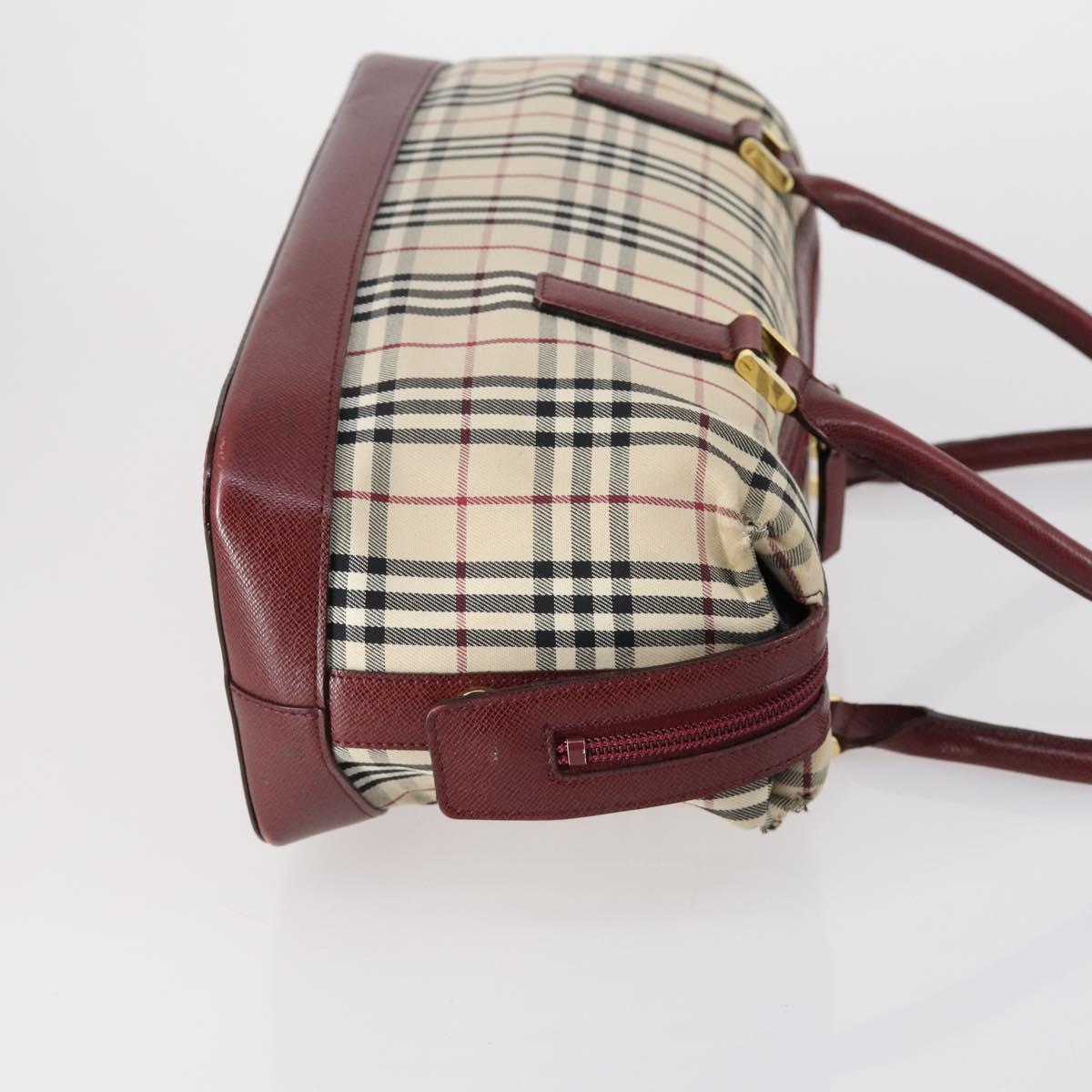 Burberrys Nova Check Shoulder Bag Nylon Leather 3 Set Beige Brown Auth bs30853