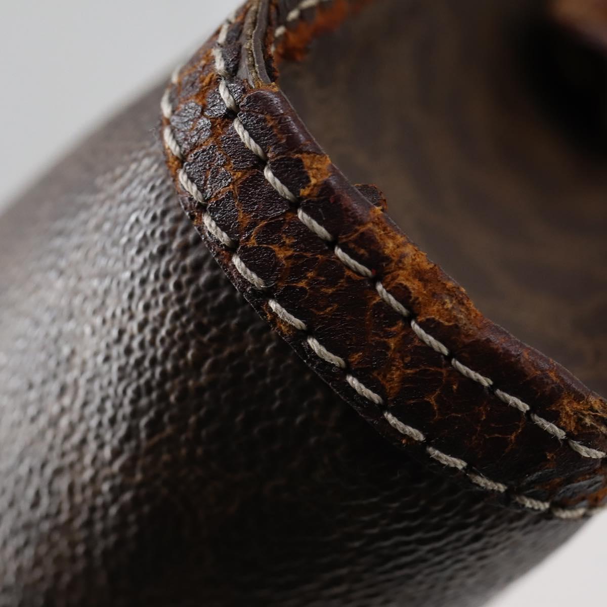 CELINE Macadam Canvas Clutch Bag PVC Leather 3 Set Brown Auth bs30854