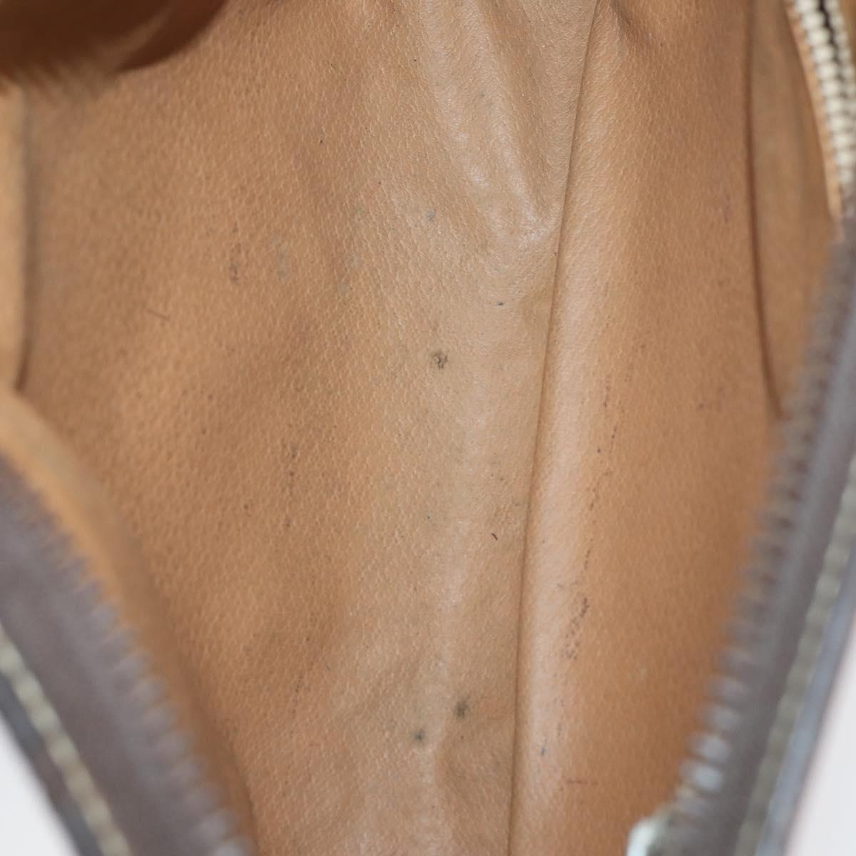 CELINE Macadam Canvas Clutch Bag PVC Leather 3 Set Brown Auth bs30854