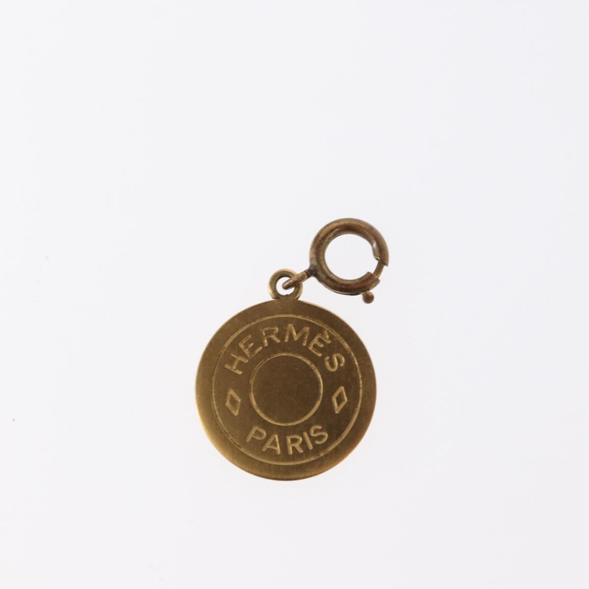 HERMES Charm Metal Leather 3 Set Red Gold Silver Auth bs30857