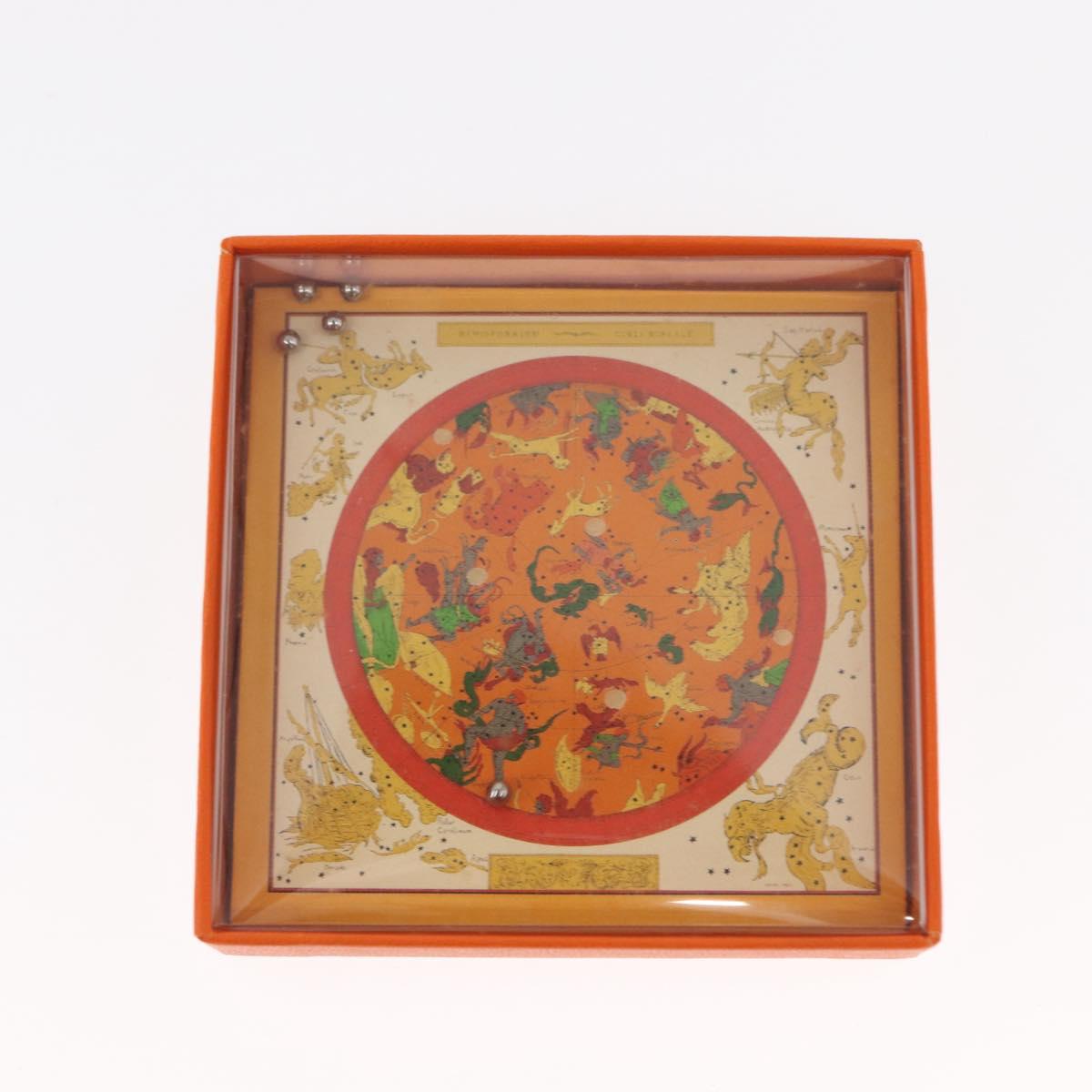 HERMES Charm Metal Leather 3 Set Red Gold Silver Auth bs30857