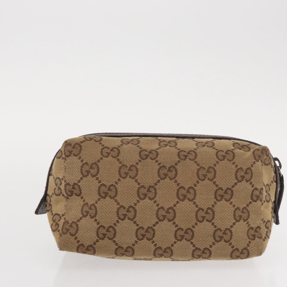 GUCCI GG Canvas Pouch 3 Set Pink Gold beige Auth bs30858