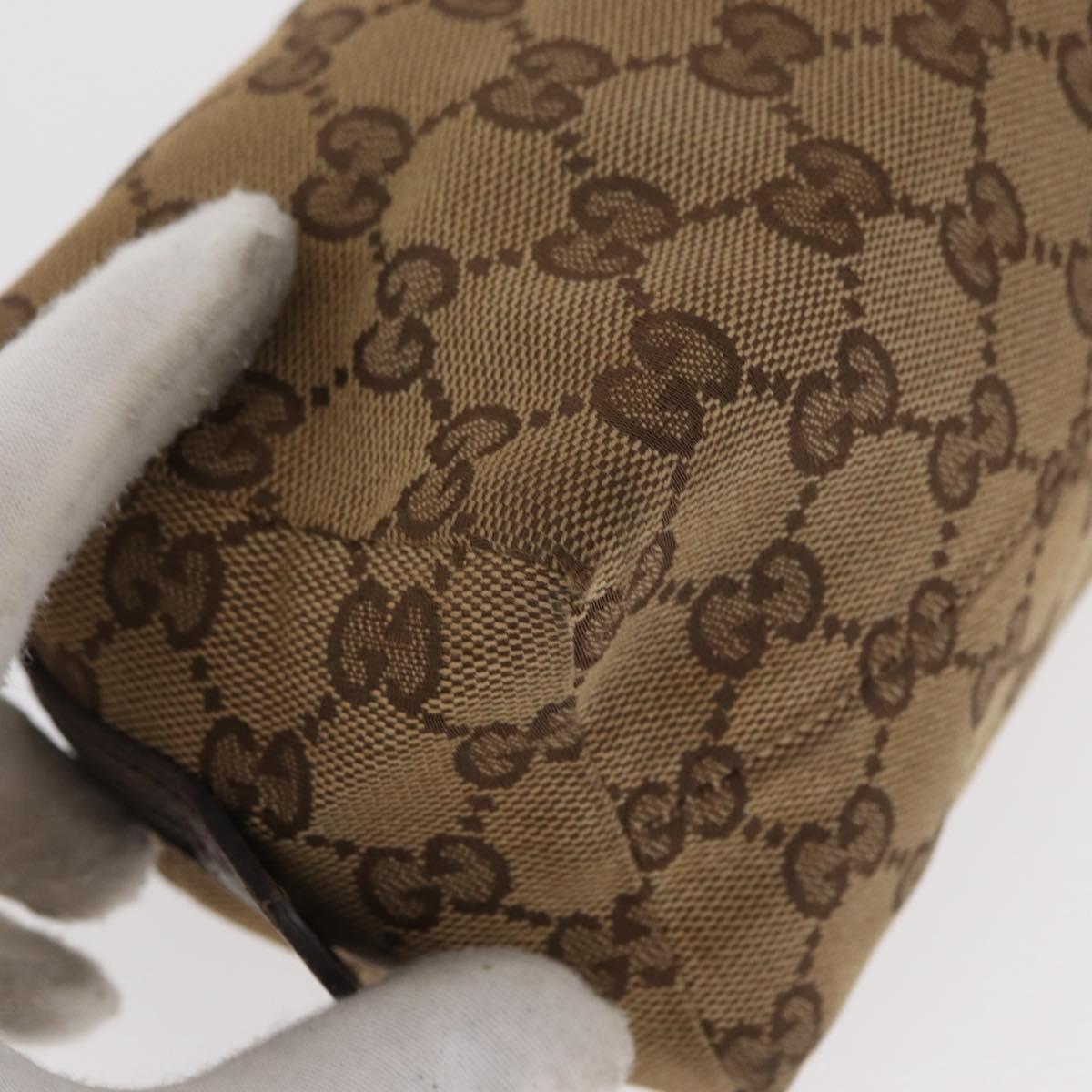 GUCCI GG Canvas Pouch 3 Set Pink Gold beige Auth bs30858