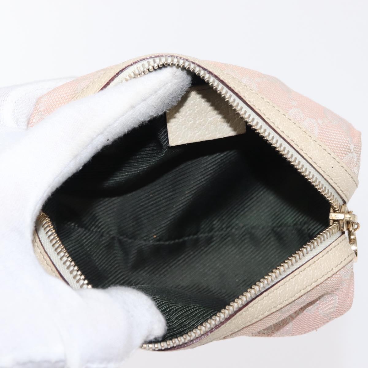 GUCCI GG Canvas Pouch 3 Set Pink Gold beige Auth bs30858