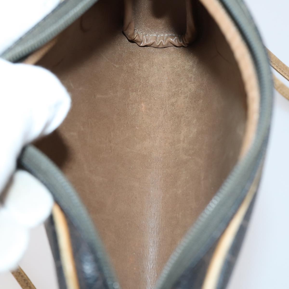 Christian Dior BOTTEGA VENETA Hand Bag Suede PVC 2 Set Brown Gold Auth bs30859