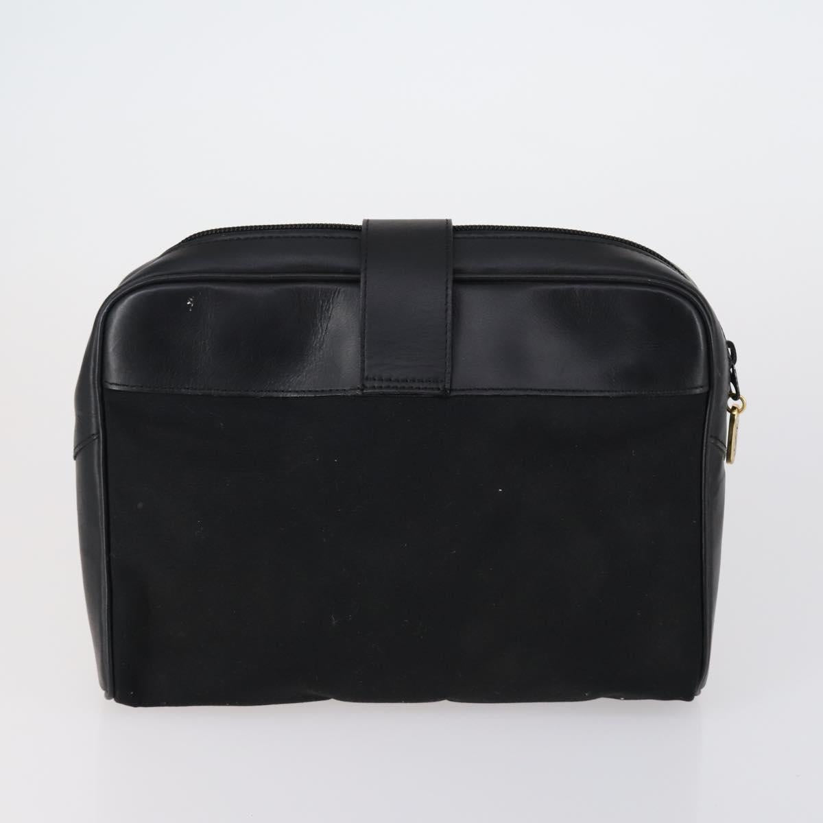 SAINT LAURENT Clutch Bag Leather 2 Set Beige Black Auth bs30862