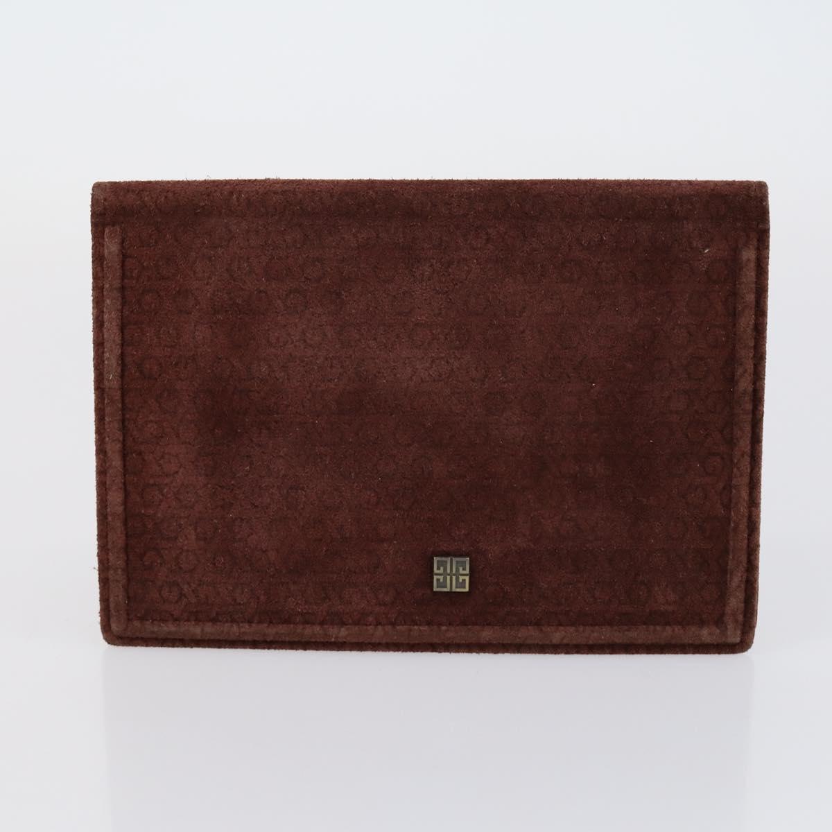 GIVENCHY Clutch Bag Leather 4 Set Red Black Auth bs30863