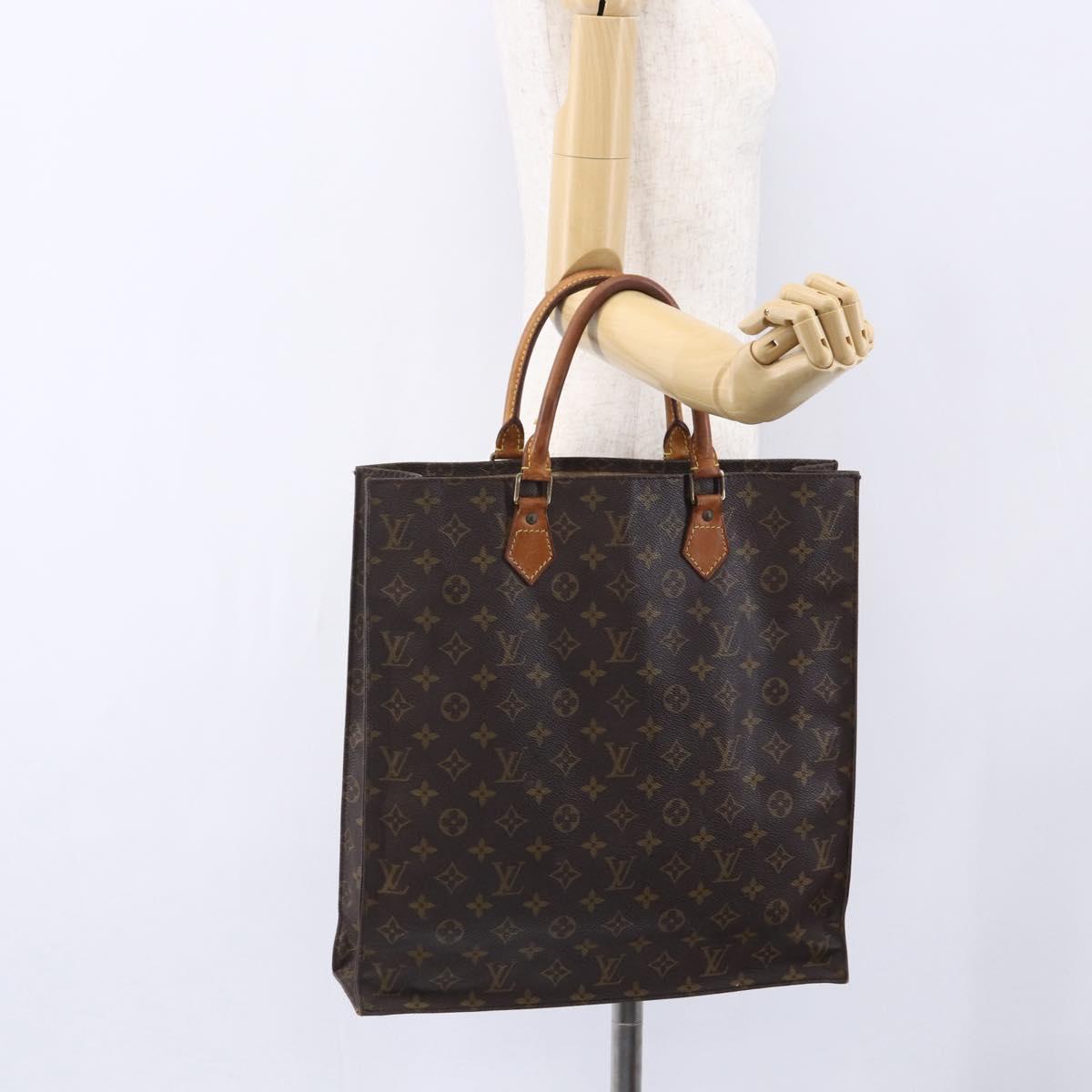 LOUIS VUITTON Monogram Sac Plat Hand Bag M51140 LV Auth bs30878