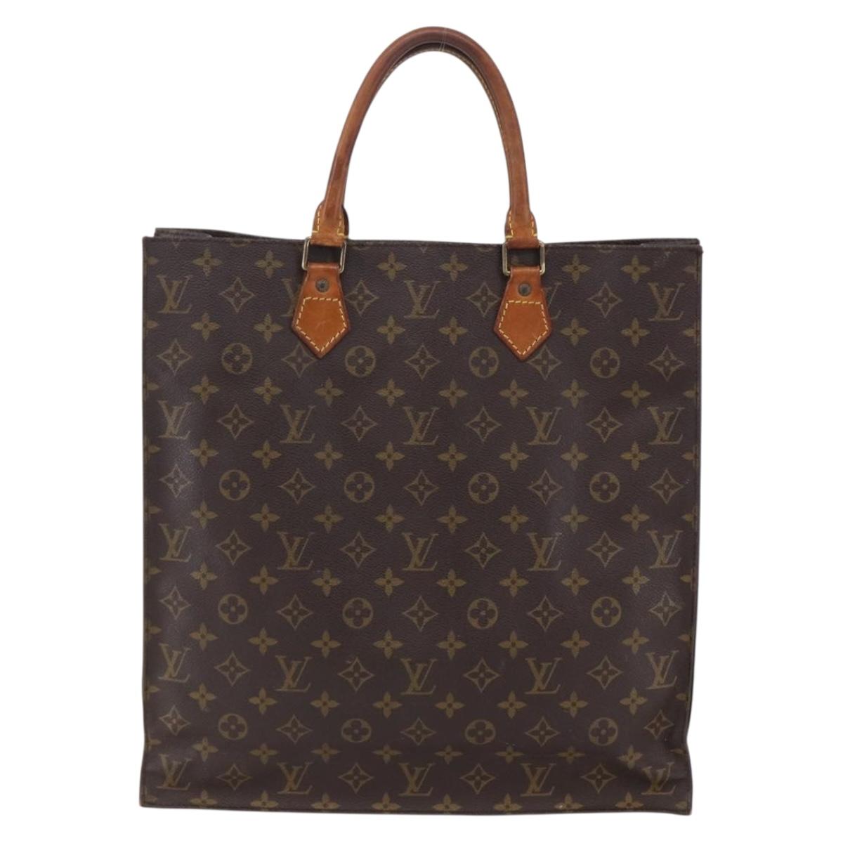 LOUIS VUITTON Monogram Sac Plat Hand Bag M51140 LV Auth bs30878