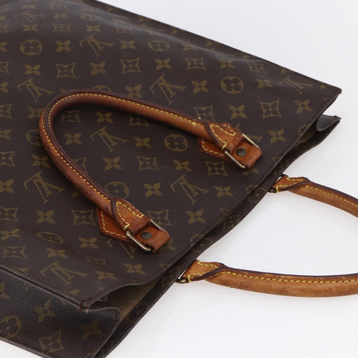 LOUIS VUITTON Monogram Sac Plat Hand Bag M51140 LV Auth bs30878