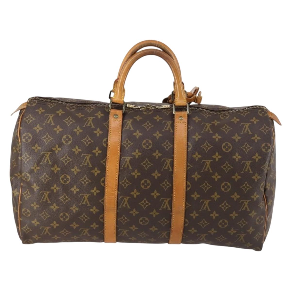 LOUIS VUITTON Monogram Keepall 50 Boston Bag M41426 LV Auth bs30887