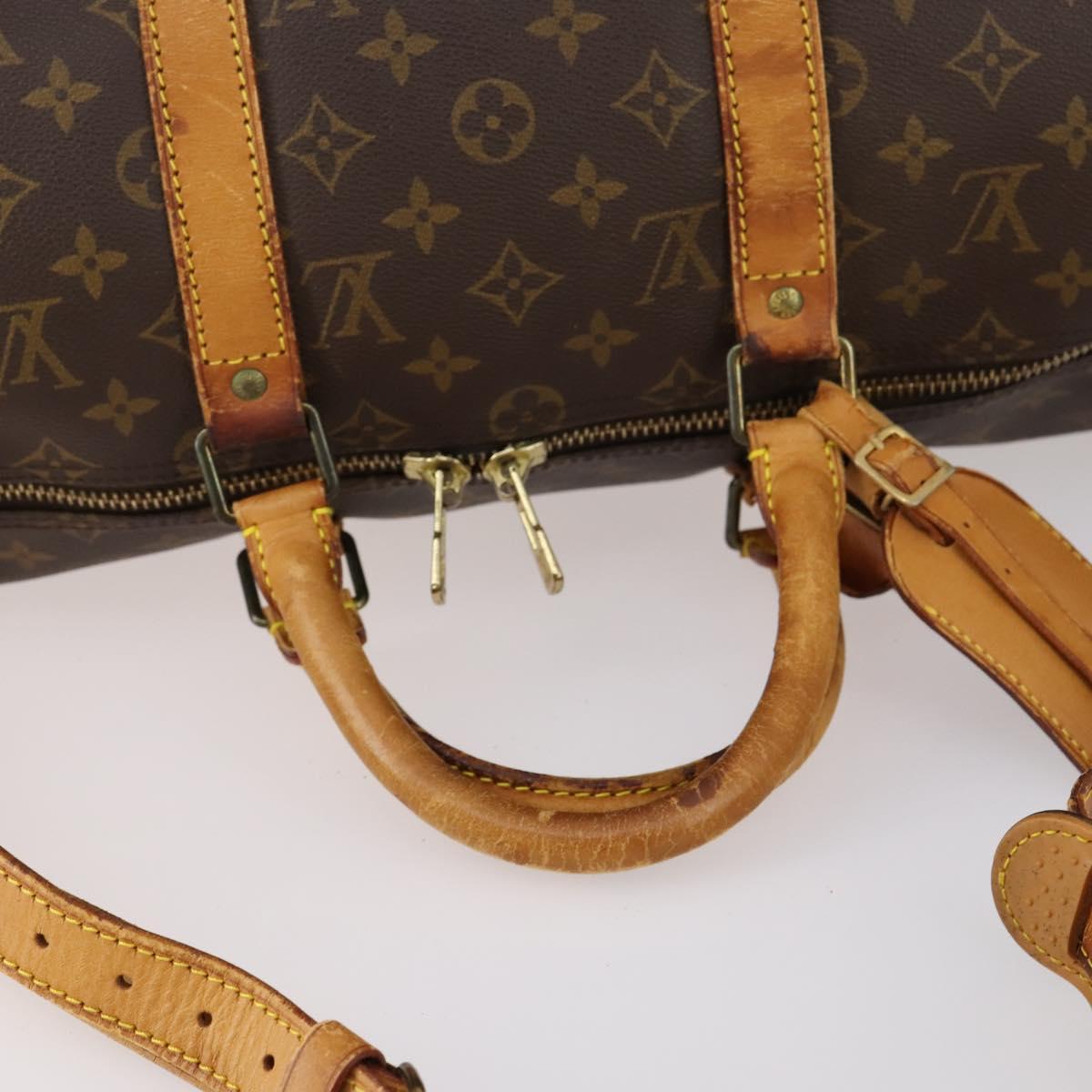 LOUIS VUITTON Monogram Keepall Bandouliere 50 Boston Bag M41416 LV Auth bs30888