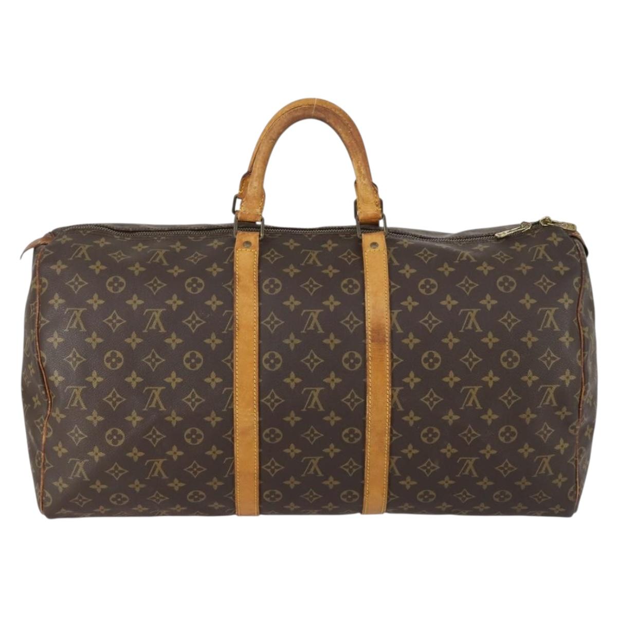 LOUIS VUITTON Monogram Keepall 55 Boston Bag M41424 LV Auth bs30890