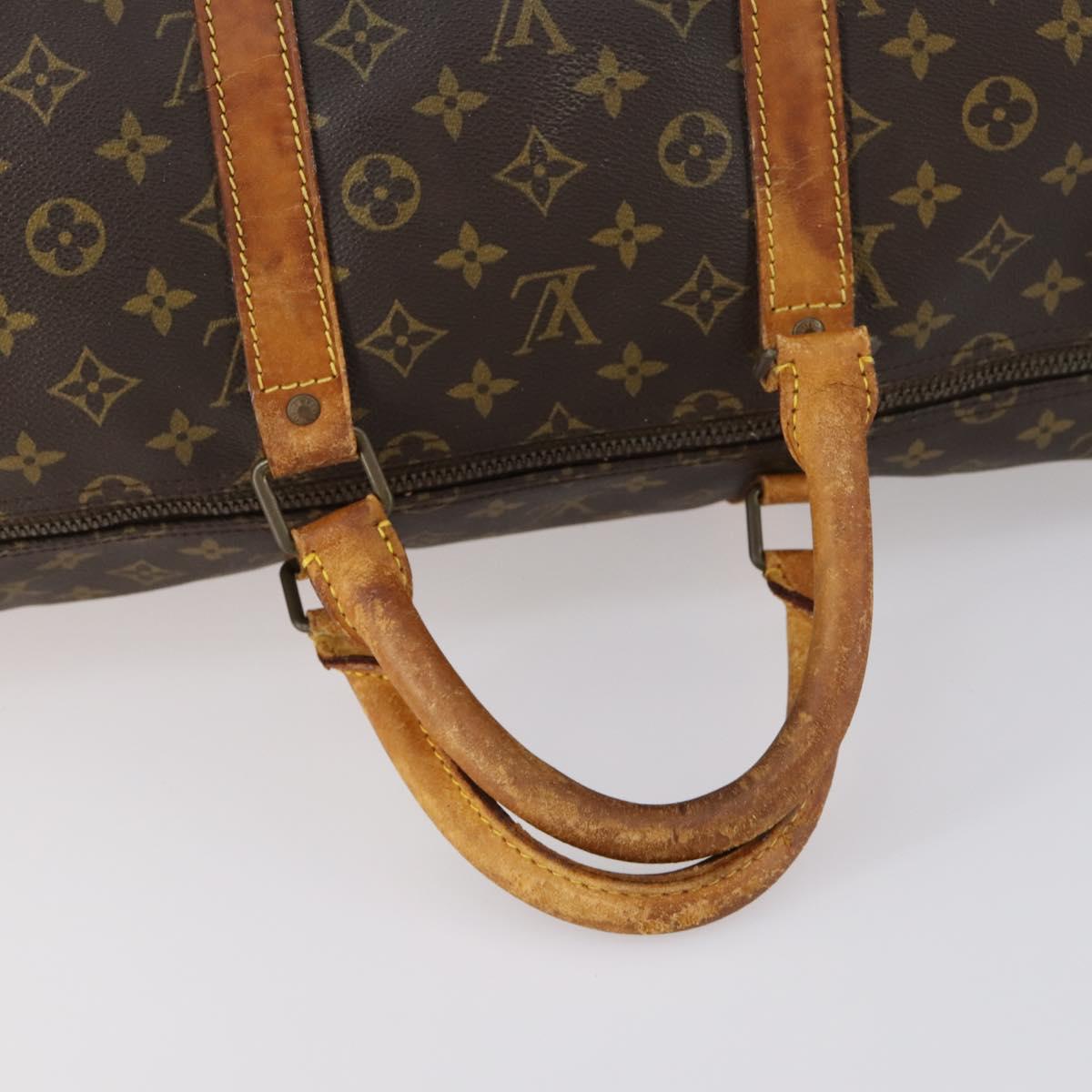 LOUIS VUITTON Monogram Keepall 55 Boston Bag M41424 LV Auth bs30890