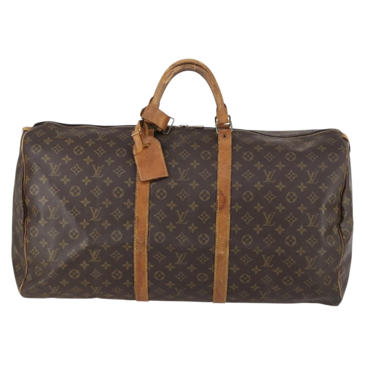 LOUIS VUITTON Monogram Keepall 60 Boston Bag M41422 LV Auth bs30892
