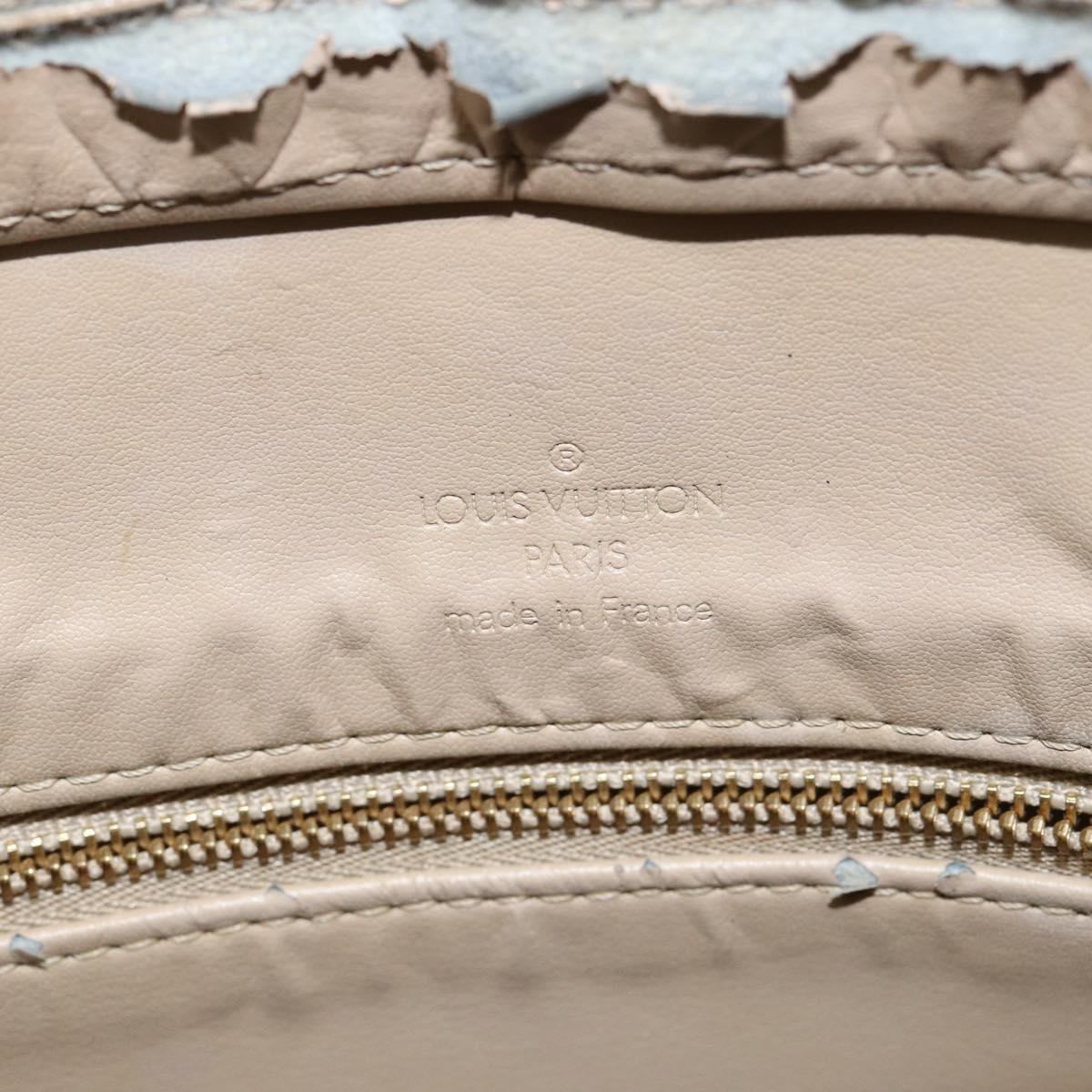 LOUIS VUITTON Monogram Vernis Houston Hand Bag Beige M91004 LV Auth bs30905