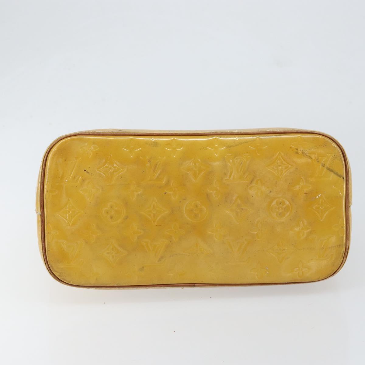 LOUIS VUITTON Monogram Vernis Houston Hand Bag Beige M91004 LV Auth bs30905