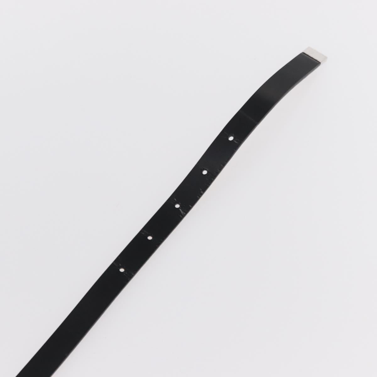 LOUIS VUITTON Ceinture Carre Belt Leather 34.6"" Black Silver LV Auth bs30911