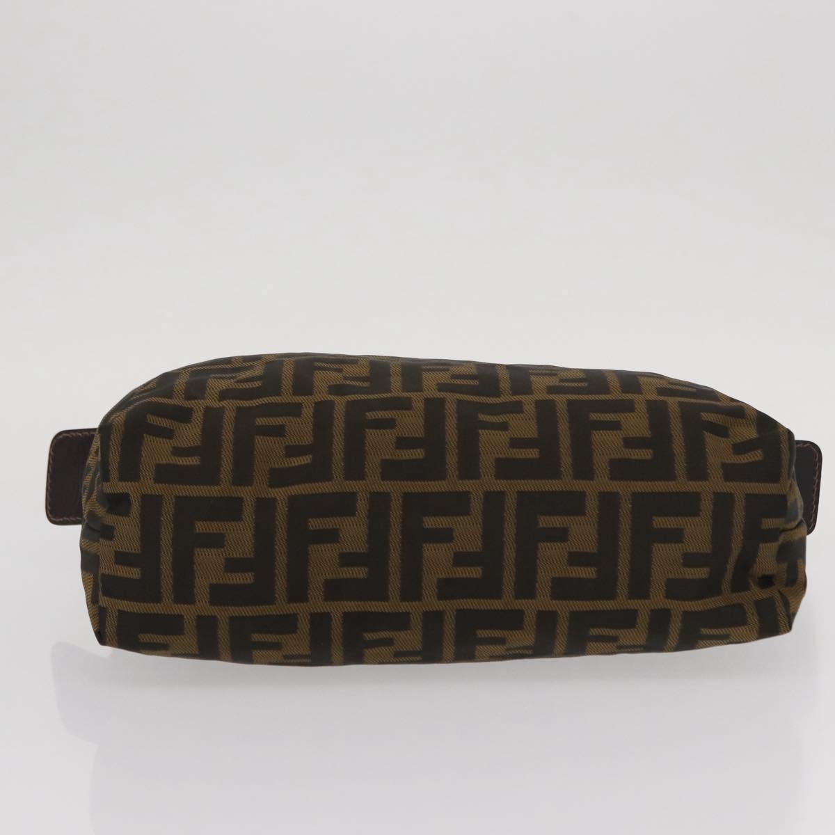 FENDI Zucca Canvas Pouch Black Brown Auth bs30912