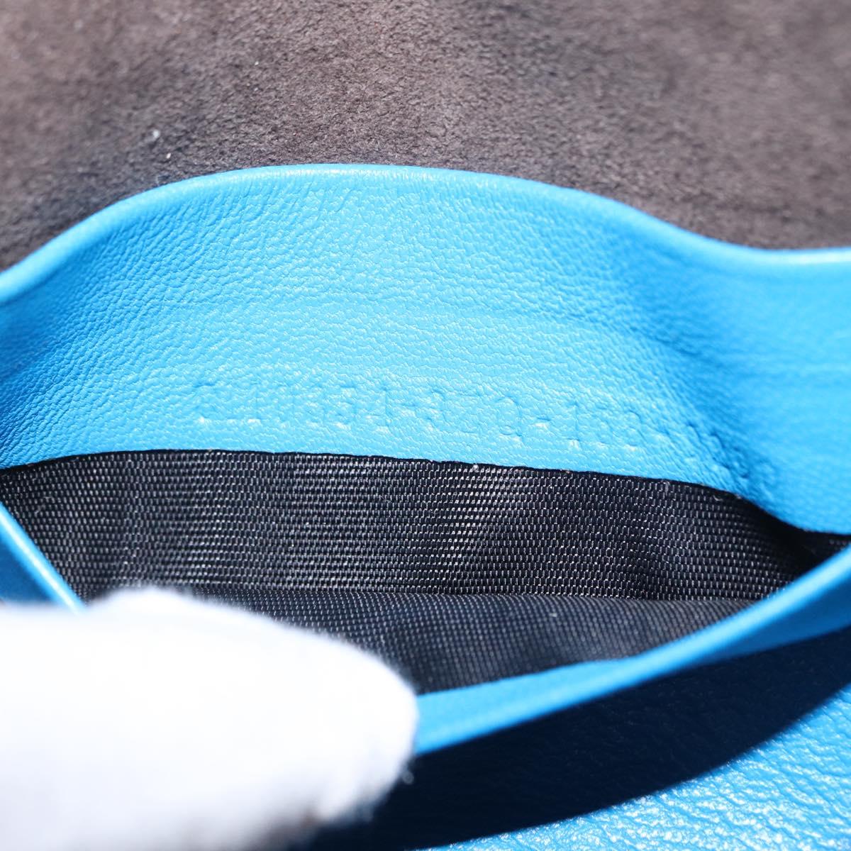 FENDI Micro Bucket Monster Shoulder Bag Leather 2way Blue Silver Auth bs30913