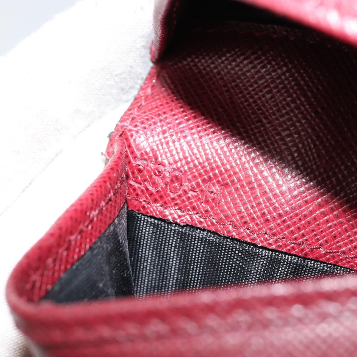 PRADA Card Case Safiano leather Black Auth bs30916