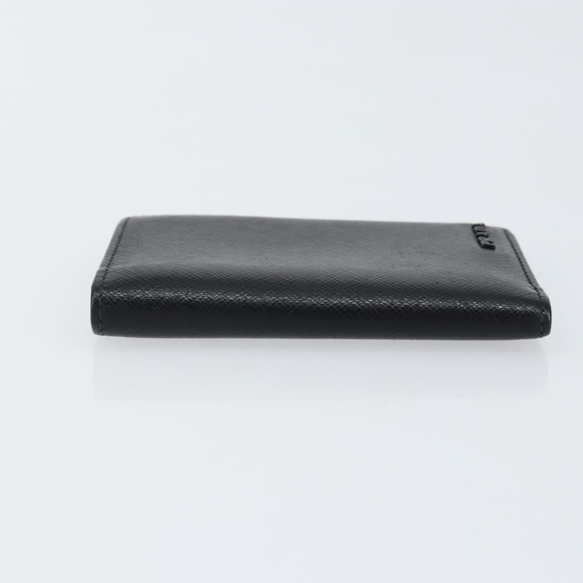 PRADA Card Case Safiano leather Black Auth bs30916