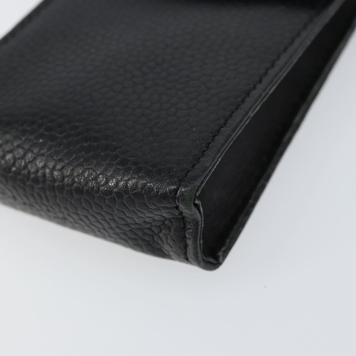 CHANEL Pouch Caviar Skin Black Gold CC Auth bs30919
