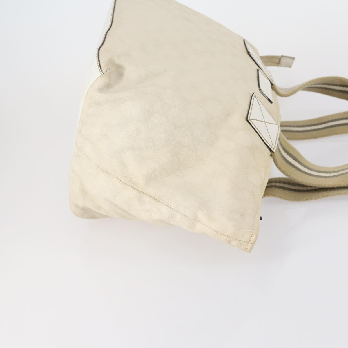 GUCCI GG Canvas Shoulder Bag Leather 3 Set Beige Auth bs30922