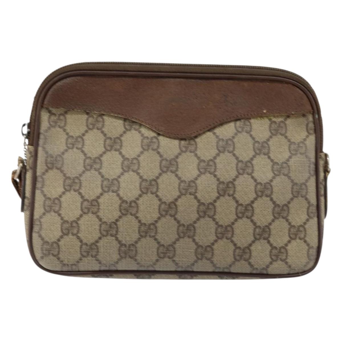 GUCCI GG Supreme Shoulder Bag PVC Beige Gold 007 115 6428 4002 Auth bs30925