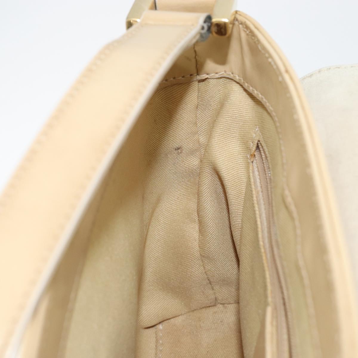 GUCCI Shoulder Bag Patent leather Beige Gold 007 2113 0278 Auth bs30927