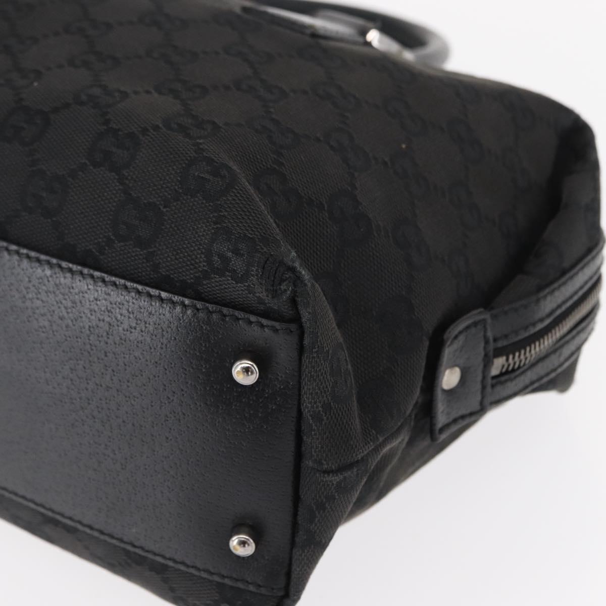 GUCCI GG Canvas Hand Bag Black 113009 Auth bs30929