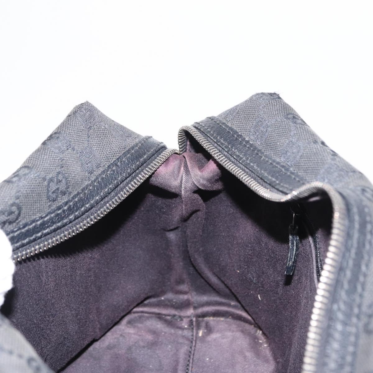 GUCCI GG Canvas Hand Bag Black 113009 Auth bs30929