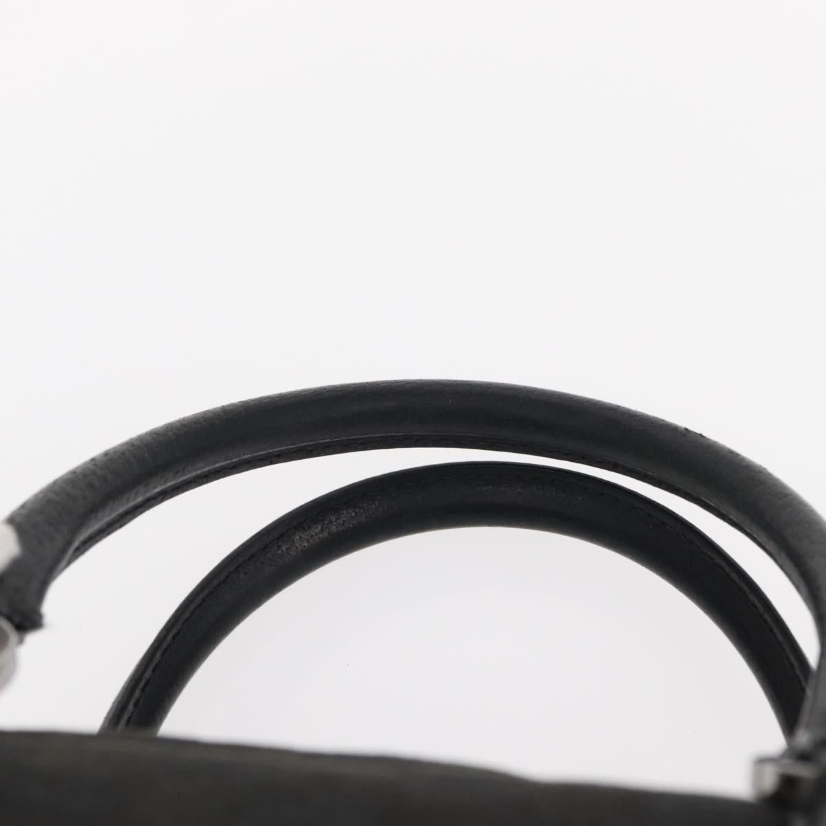 GUCCI GG Canvas Hand Bag Black 113009 Auth bs30929