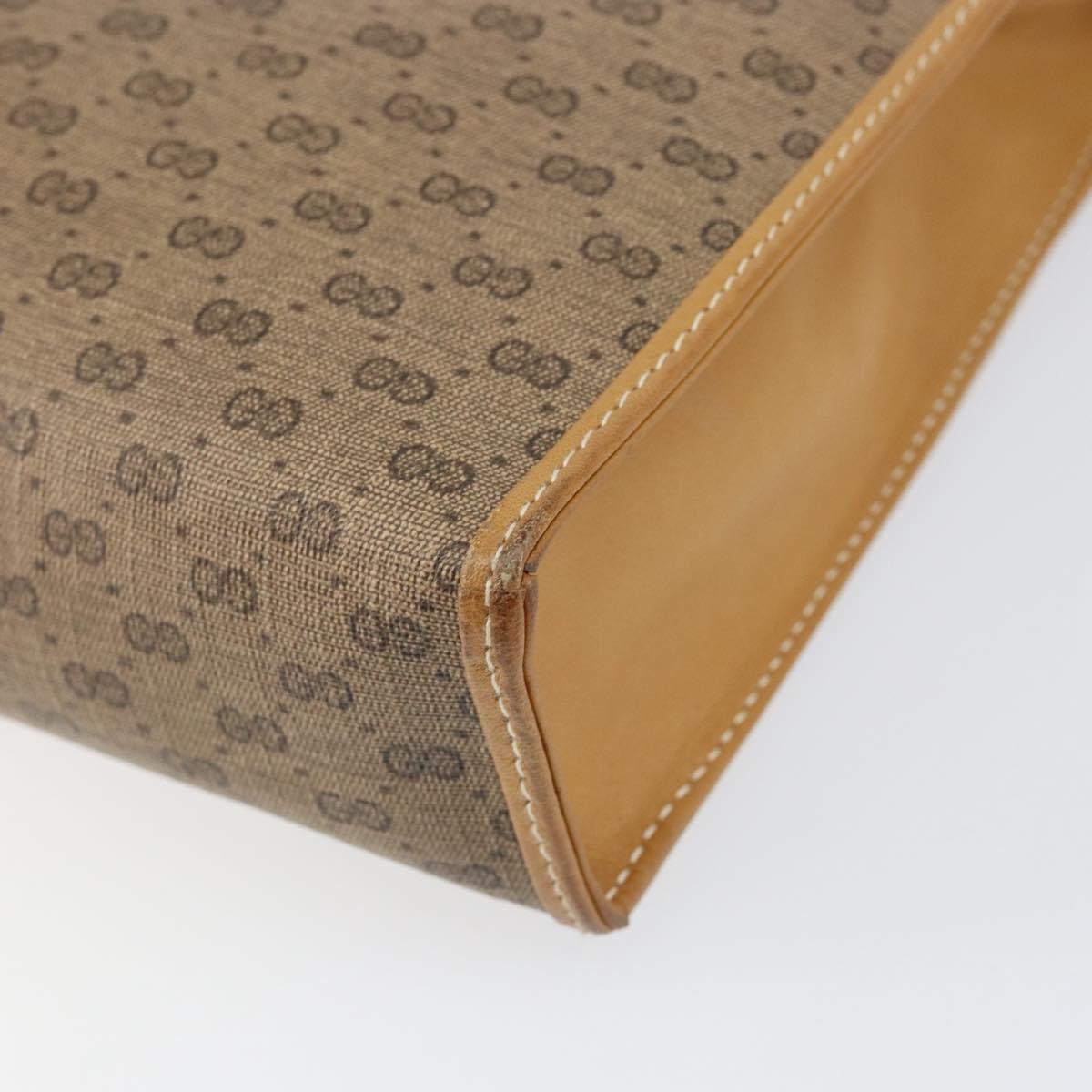 GUCCI Micro GG Supreme Bag PVC Leather Beige Gold 006 904 0555 Auth bs30930