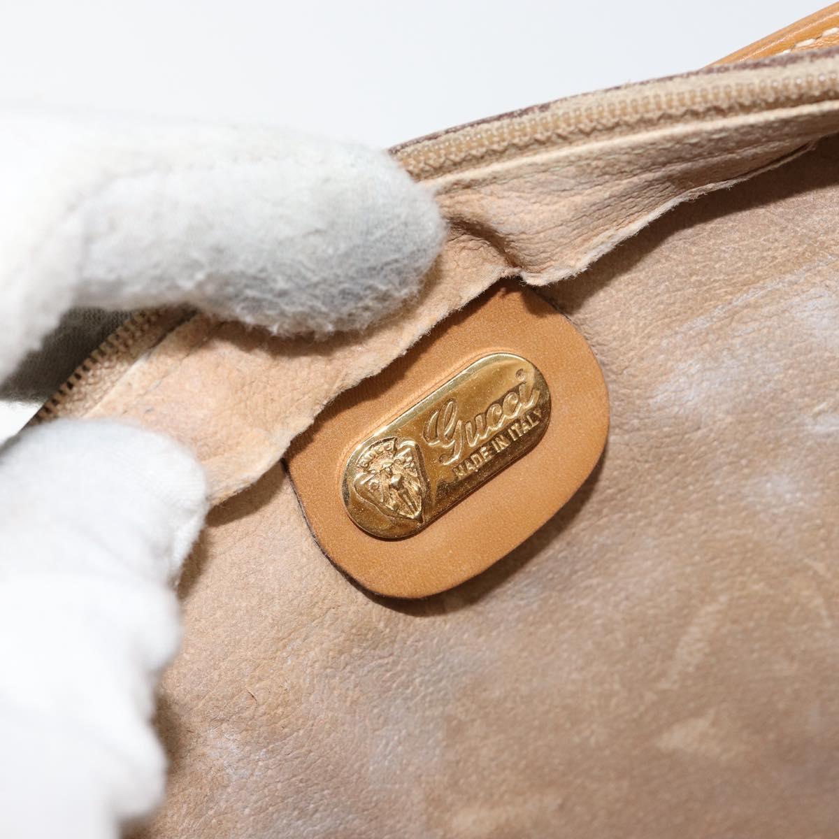 GUCCI Micro GG Supreme Bag PVC Leather Beige Gold 006 904 0555 Auth bs30930