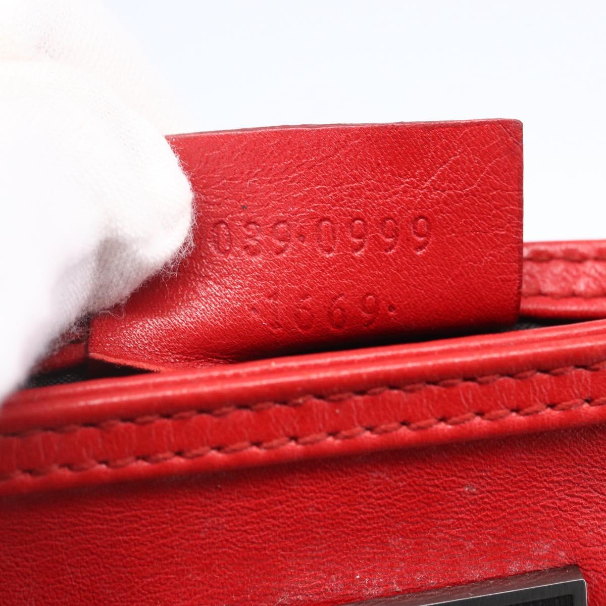 GUCCI Shoulder Bag Leather Red 039 0999 1669 Auth bs30931