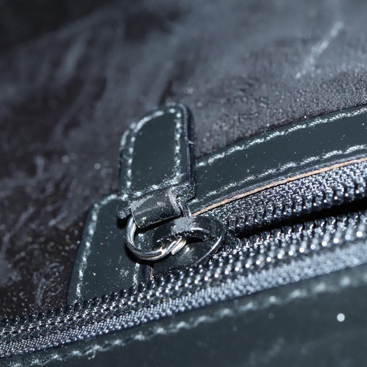 GUCCI Hand Bag Enamel 2way Black Silver Auth bs30934