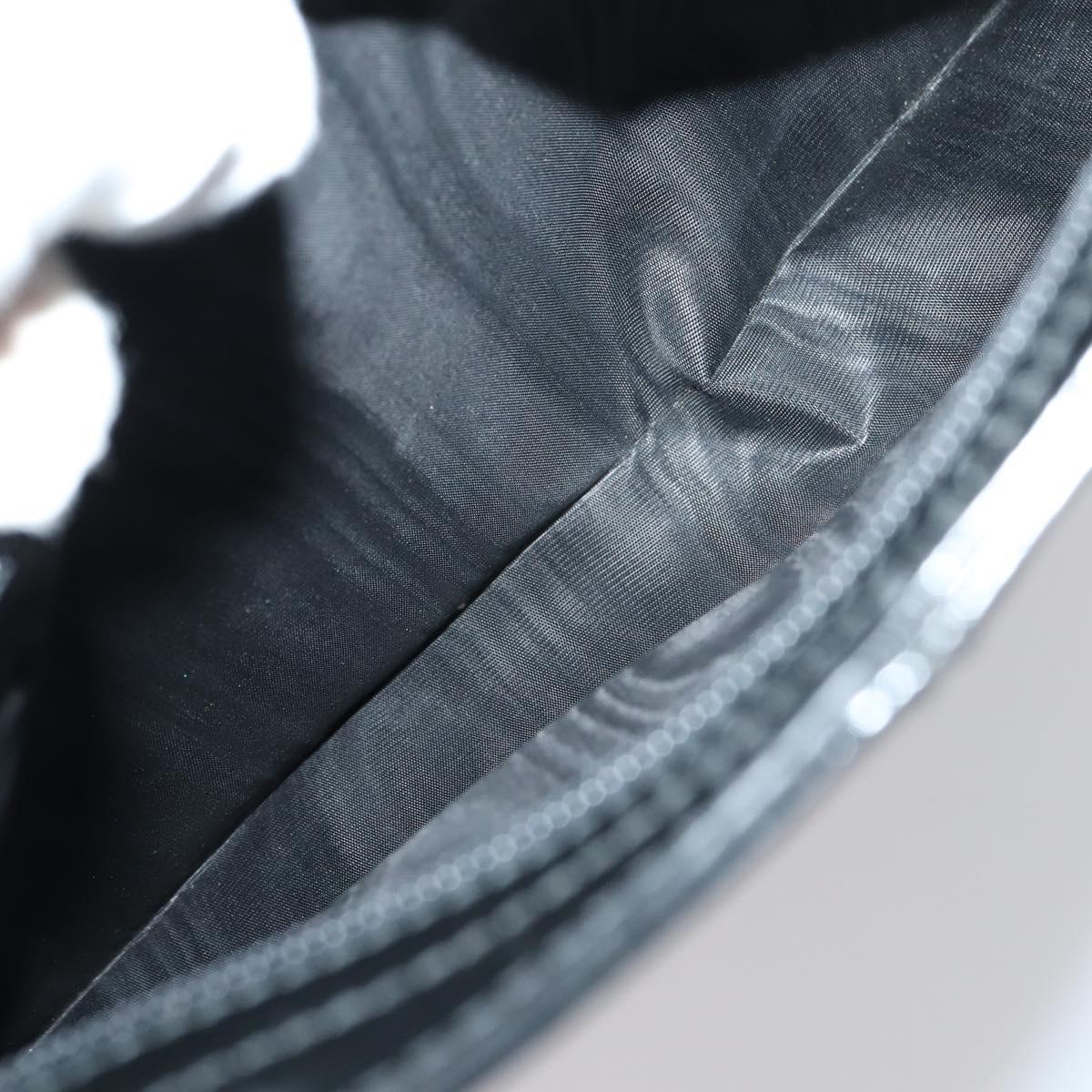 GUCCI Hand Bag Enamel 2way Black Silver Auth bs30934