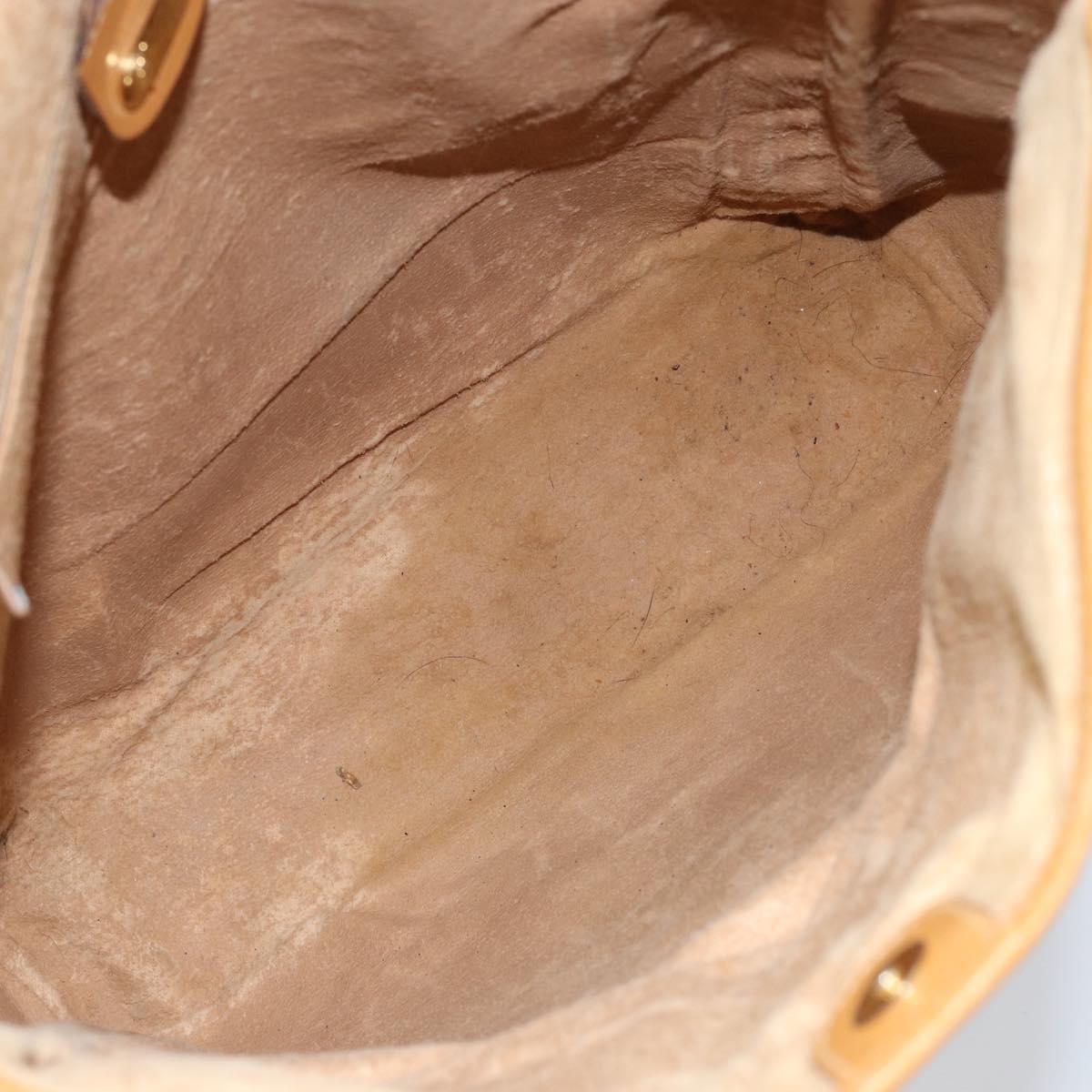 GUCCI Micro GG Supreme Tote Bag PVC Beige Gold Auth bs30935