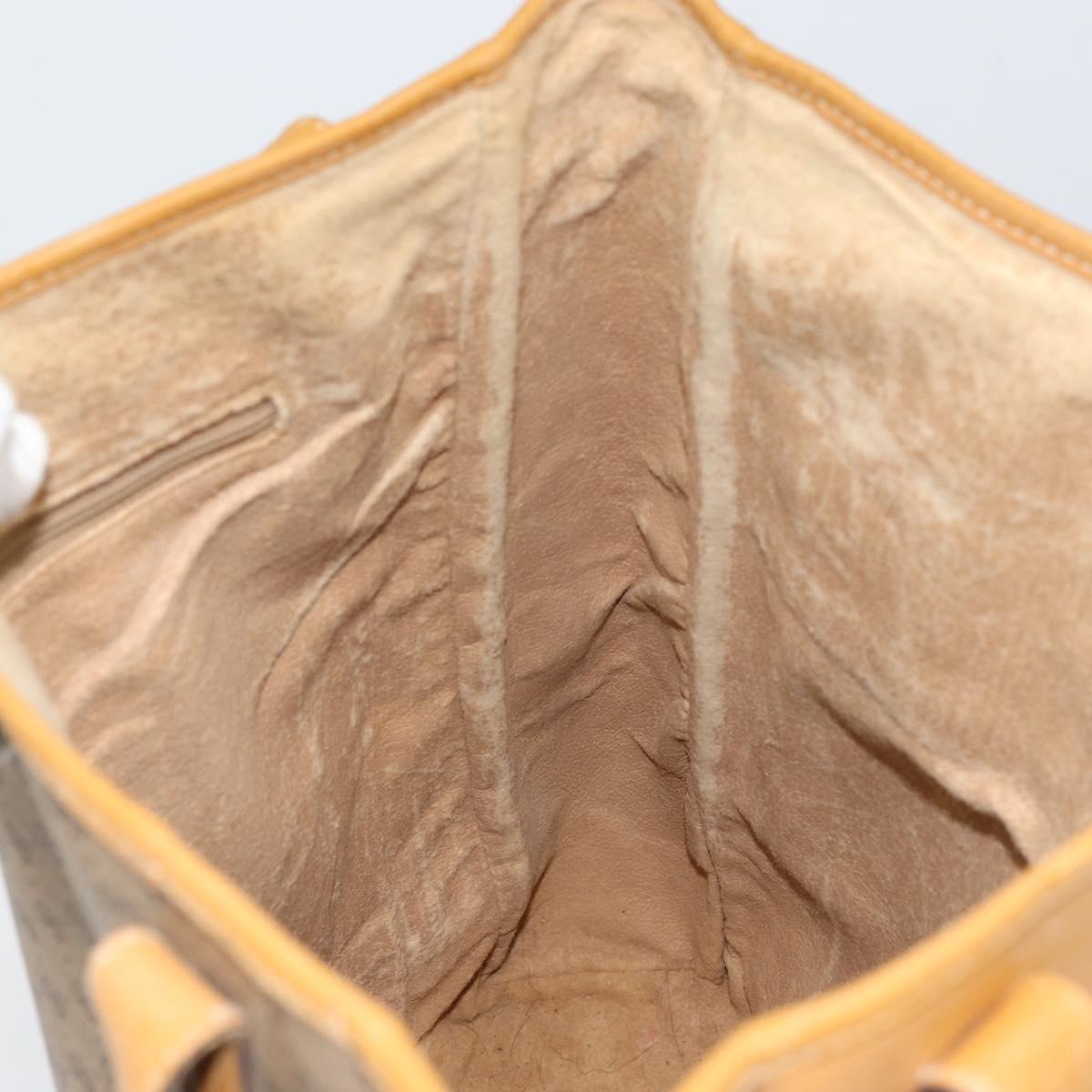 GUCCI Micro GG Supreme Tote Bag PVC Beige Gold Auth bs30935